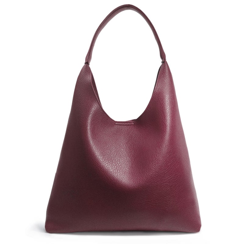 Hoxis Hobo Bags for Women Soft Vegan Leather Shoulder Handbag Slouchy Tote Purses (Dark Red) - Image 1