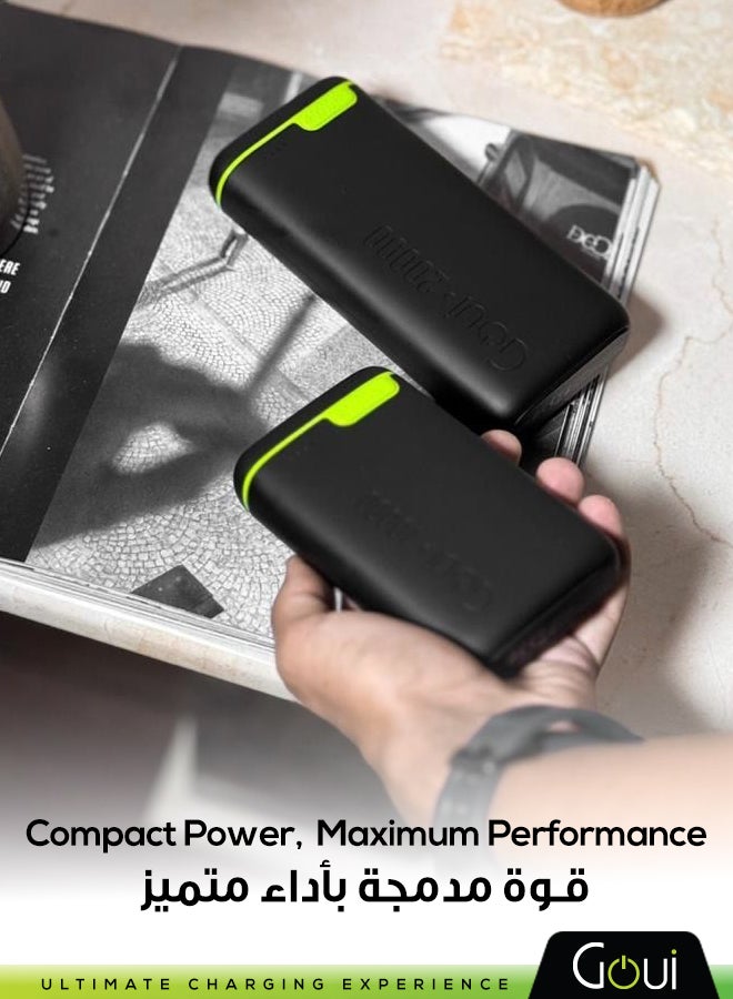 Goui 20000 mAh Kigo Power Bank Portable Charger – Simultaneous Charging for Smartphones, Tablets, Gaming Devices, Bluetooth & More – Compact, Travel-Friendly Design for On-the-Go Power Anywhere - Black - Image 5