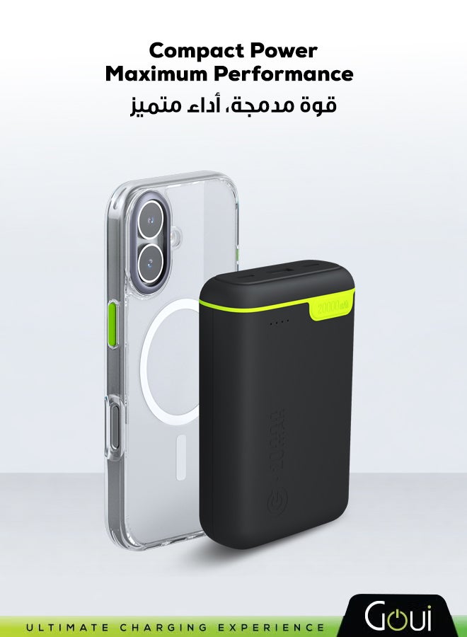Goui 20000 mAh Kigo Power Bank Portable Charger – Simultaneous Charging for Smartphones, Tablets, Gaming Devices, Bluetooth & More – Compact, Travel-Friendly Design for On-the-Go Power Anywhere Black - Image 5