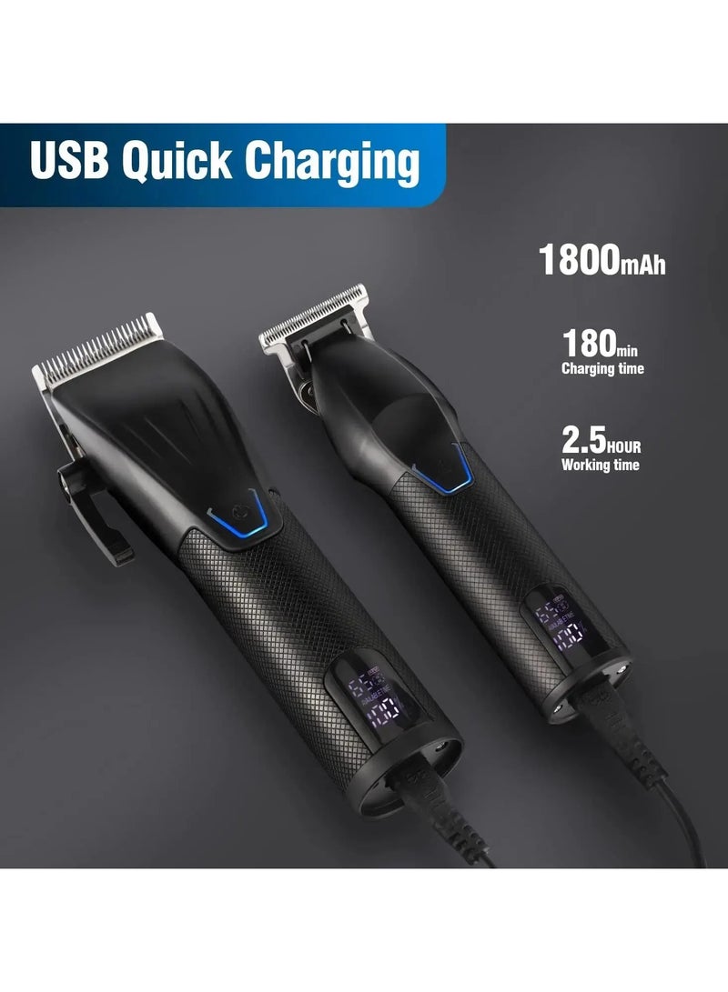 AROAQ Hair Clipper Professional Hair Clipper Trimmer Set Hair Cutting Machine Cordless Barber Clipper LED Display Beard Trimmer Men - Image 4