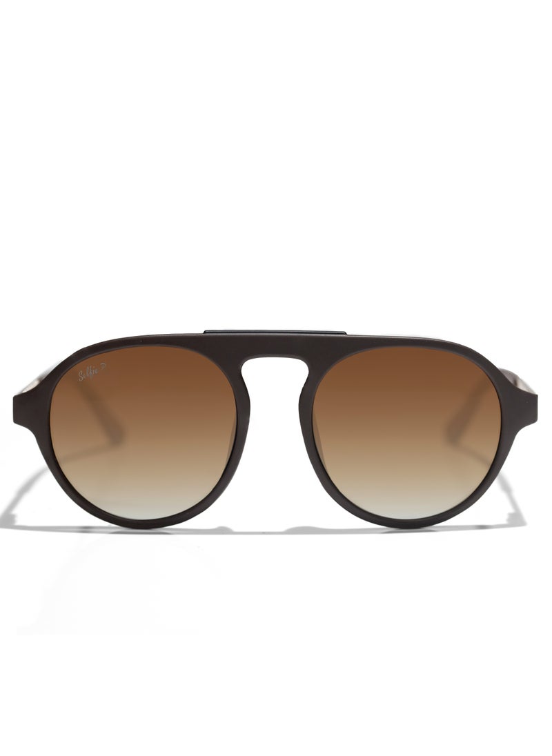 selfie Selfie Polarized Brown Lense Brown Frame Sunglasses, SE8224-C6  - Image 1