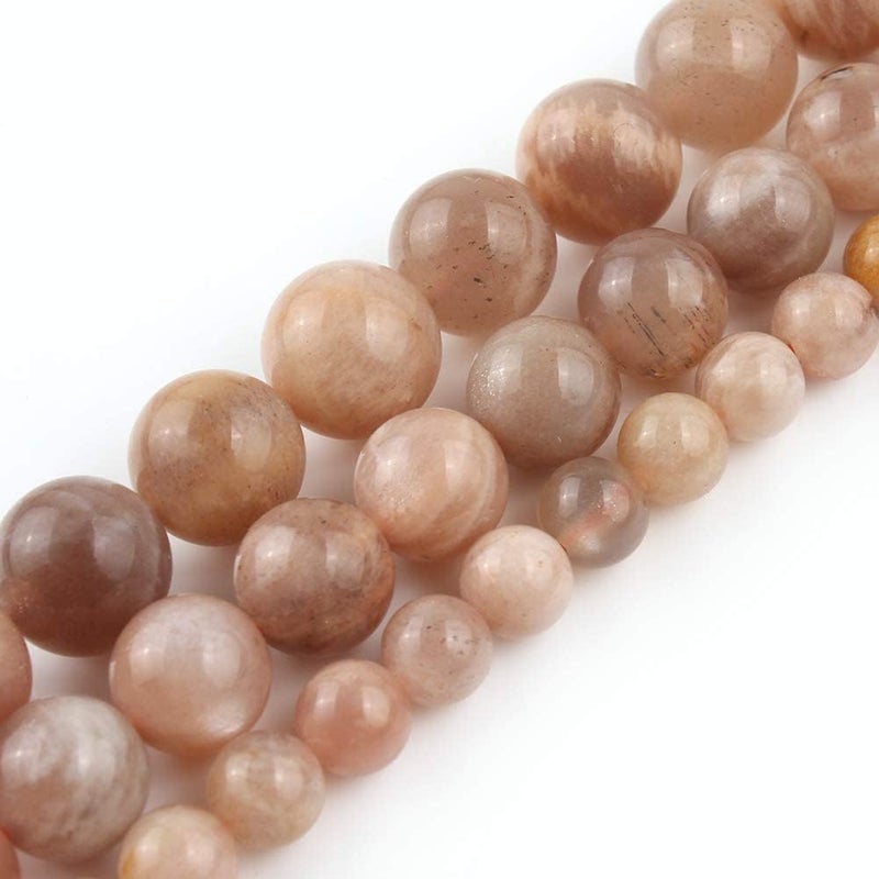 Yochus 60pcs Sunstone Beads6mm Healing Power Natural Stone Round Loose Beads for Jewelry Making Earring Necklace DIY Crafts