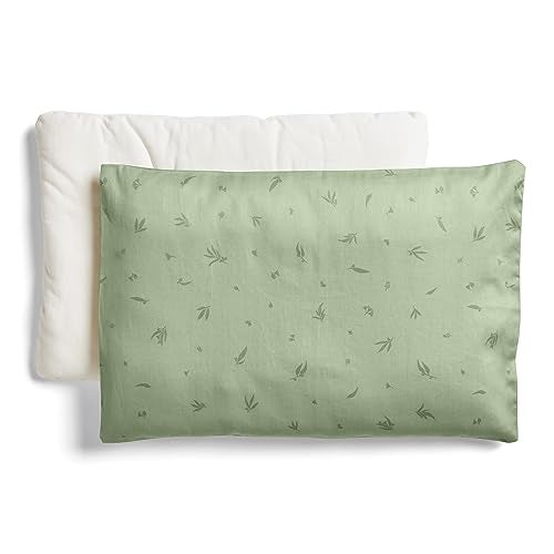 ergoPouch Organic Toddler Pillow and Cover LowProfile 1 Design for Proper Neck Alignment Soft Durable GOTSCertified Cotton Machine Washable Breathable Gentle on Skin Willow - Image 1