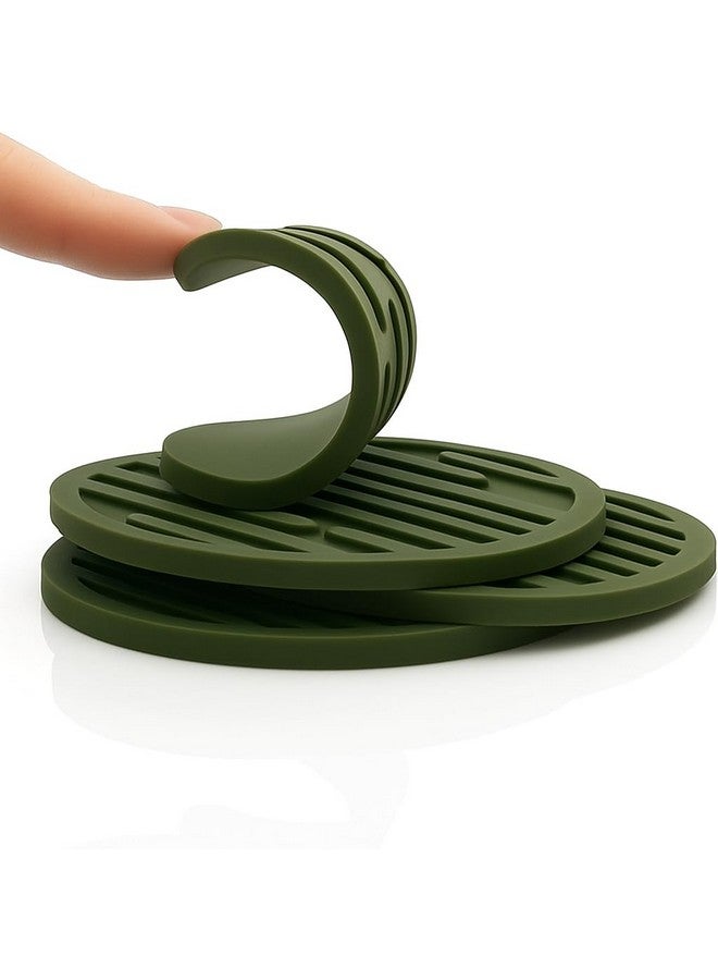 MY CREATIVE HUT My Creative Hut Silicone Coasters Set of 6 Pot Holder Drink Coasters Perfect Tea Coasters for Dining Table for Hot Pots All Type of Glasses Mugs hot and Cold (Military Green) - Image 3