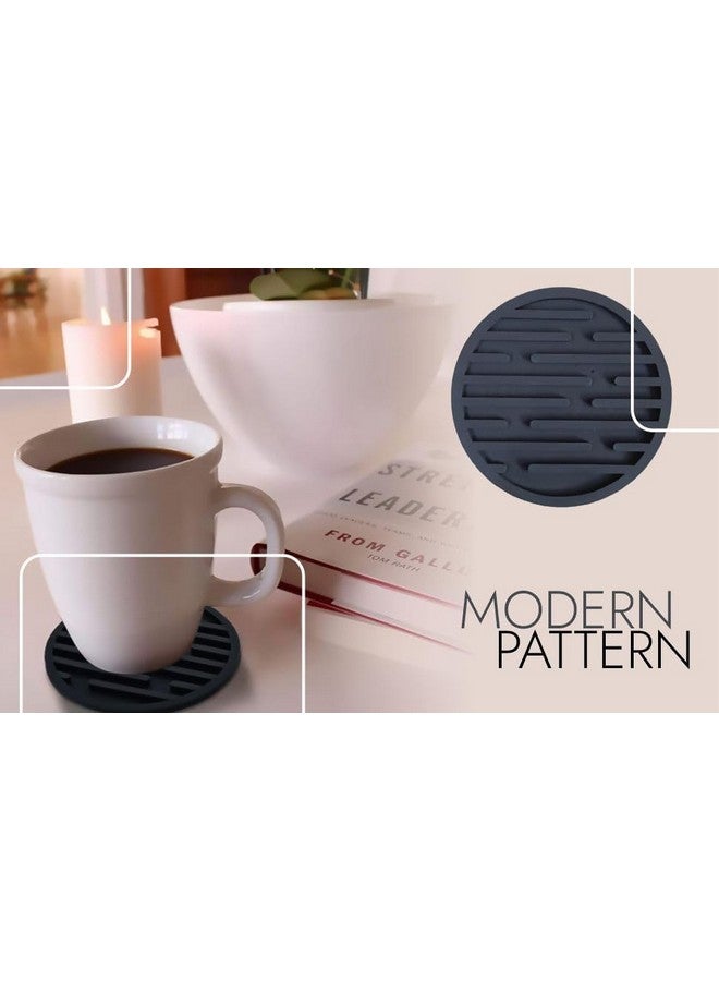 MY CREATIVE HUT My Creative Hut Silicone Coasters Set of 6 Pot Holder Drink Coasters Perfect Tea Coasters for Dining Table for Hot Pots All Type of Glasses Mugs hot and Cold (Military Green) - Image 5