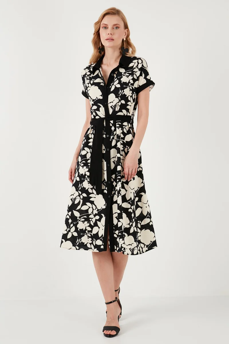 ليلا Floral Shirtwaist Dress