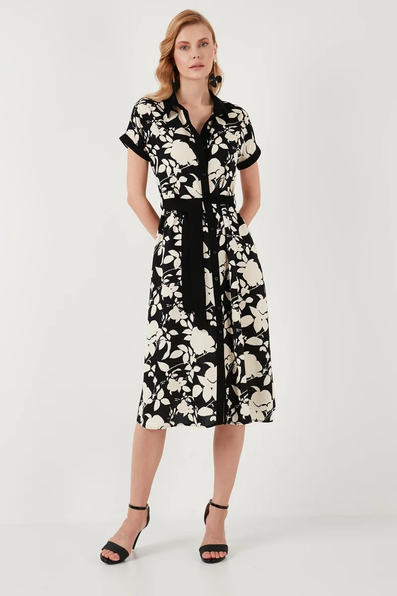 ليلا Floral Shirtwaist Dress