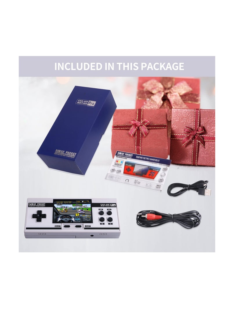 SYOSI Handheld Game for Kids Built-in 348 HD Classic Retro Video Games USB Rechargeable 3.0 Inch Childrens Travel Electronics Toys Portable Game Player Gift for Boys and Girls Ages 4-8-12 (Gray) - Image 4