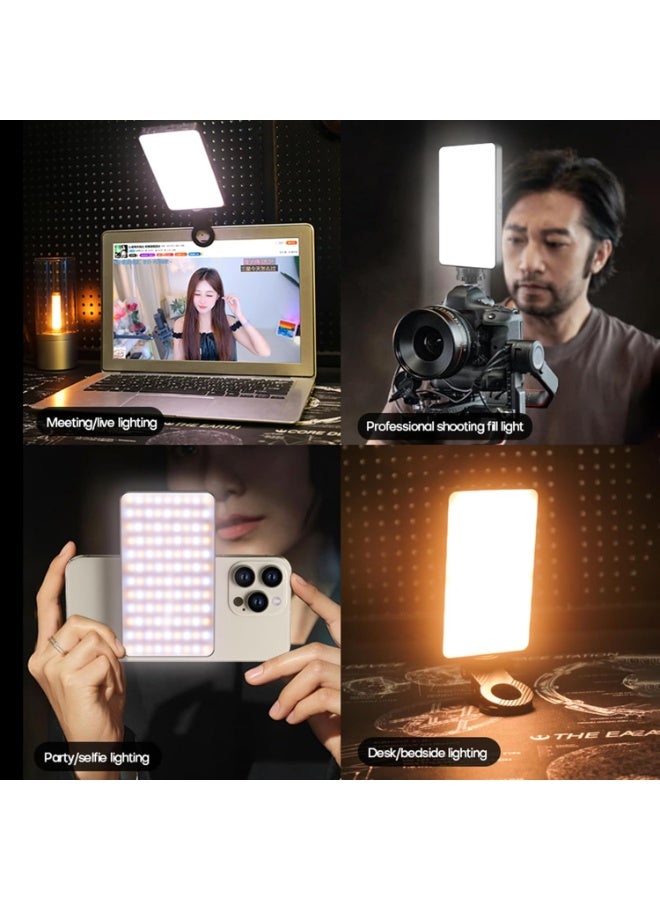 M19 Magnetic Double-Sided LED Video Light – Dimmable 2500K-9000K Fill Light with Clip & Cold Shoe Adapter for Phone, Tablet, DSLR – 2000mAh Portable Selfie Light (M19)  - Image 3