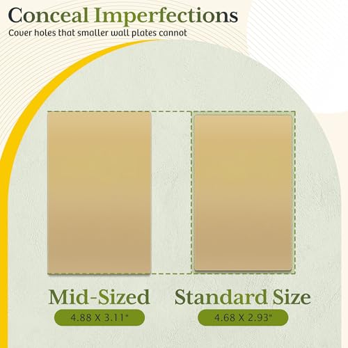 TG MidSize Screwless Blank Wall Plate Child Safe Blank Device Outlet Cover Medium Size 1Gang 488 H x 311 L Polycarbonate Thermoplastic UL Listed SPMB1GD5P Gold 5 Pack - Image 3