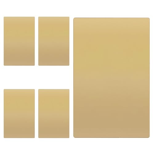TG MidSize Screwless Blank Wall Plate Child Safe Blank Device Outlet Cover Medium Size 1Gang 488 H x 311 L Polycarbonate Thermoplastic UL Listed SPMB1GD5P Gold 5 Pack - Image 1