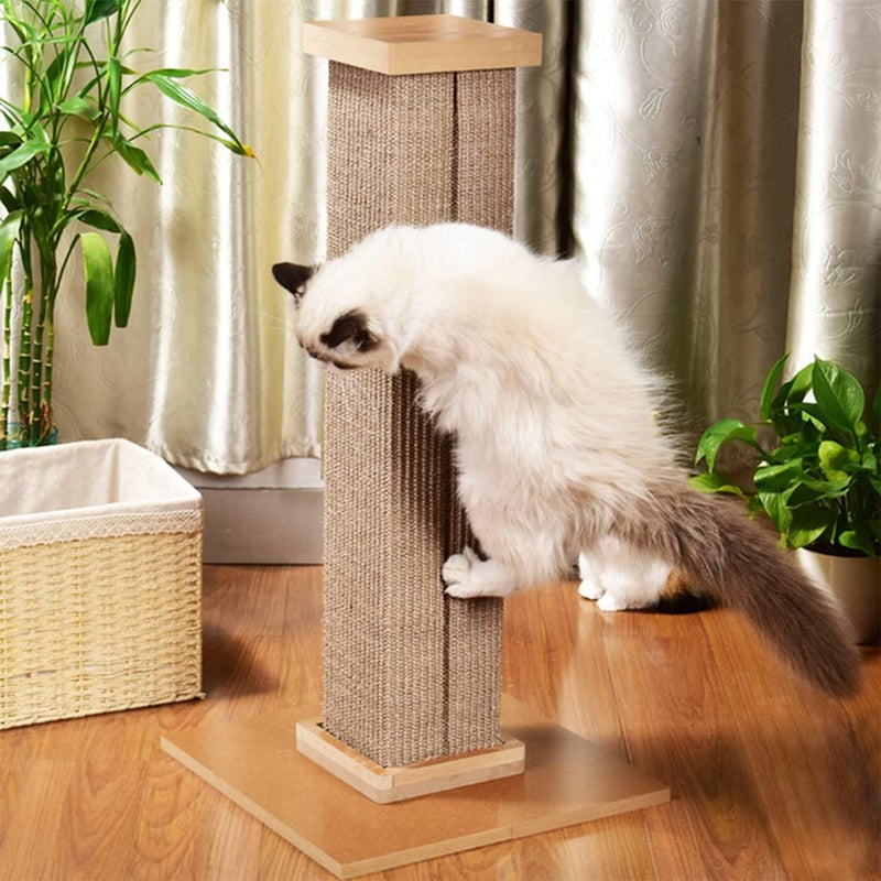 Neostyle Ultimate 80cm Tall Cat Scratching Post,Cat Scratchers for Indoor Cats,Cuboid Sisal cat scratch column (Brown) - Image 4