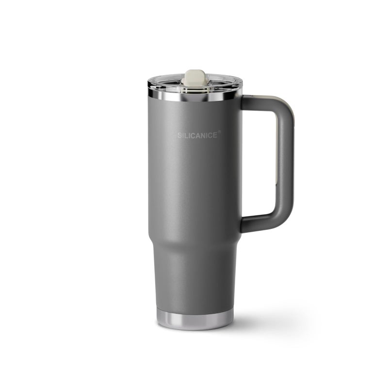 SILICANICE Easy Clean Pro Tumbler - 30 Oz Water Bottle With Handle & Quick-Disassemble Flip Straw  Leak Resitance Double Wall Insulated Stainless Steel  Dishwasher Safe  Bpa-Free Gifts For Women & Men - Image 1