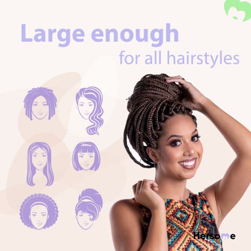 Hersome Premium Shower Cap for Women with Long Hair. Reusable, 100% Waterproof, Double-Sided, Great For Curls with Anti-Frizz Fabric terry-lined. Black shower caps for women - Image 3