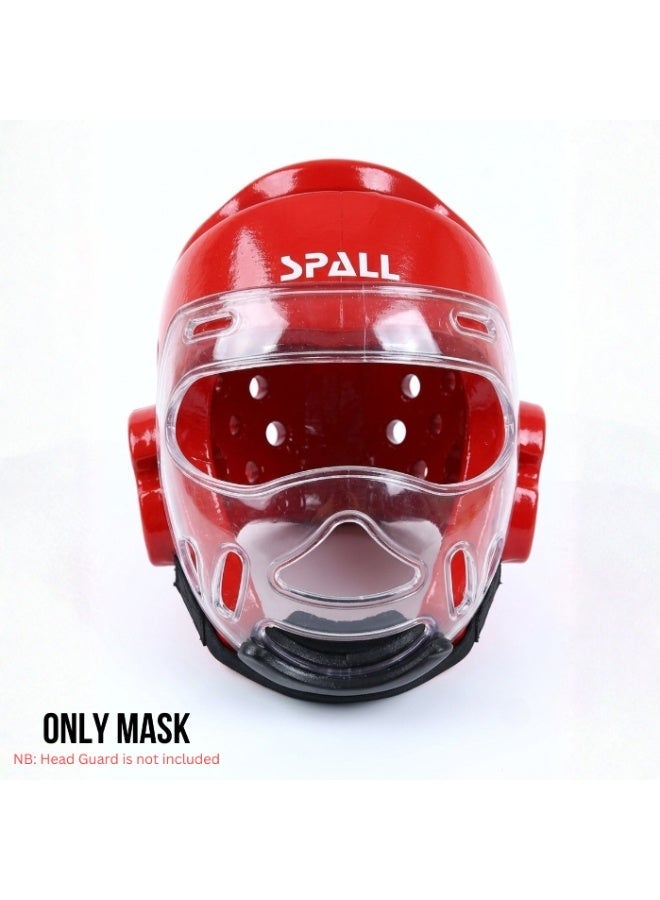 spall Taekwondo Protective Face Shield Mask for Sparring and Training, Clear Full Face Guard, Impact Resistant Martial Arts Protection Gear, Adjustable Elastic Strap, Lightweight Safety Mask for Adults and Youth - Image 4