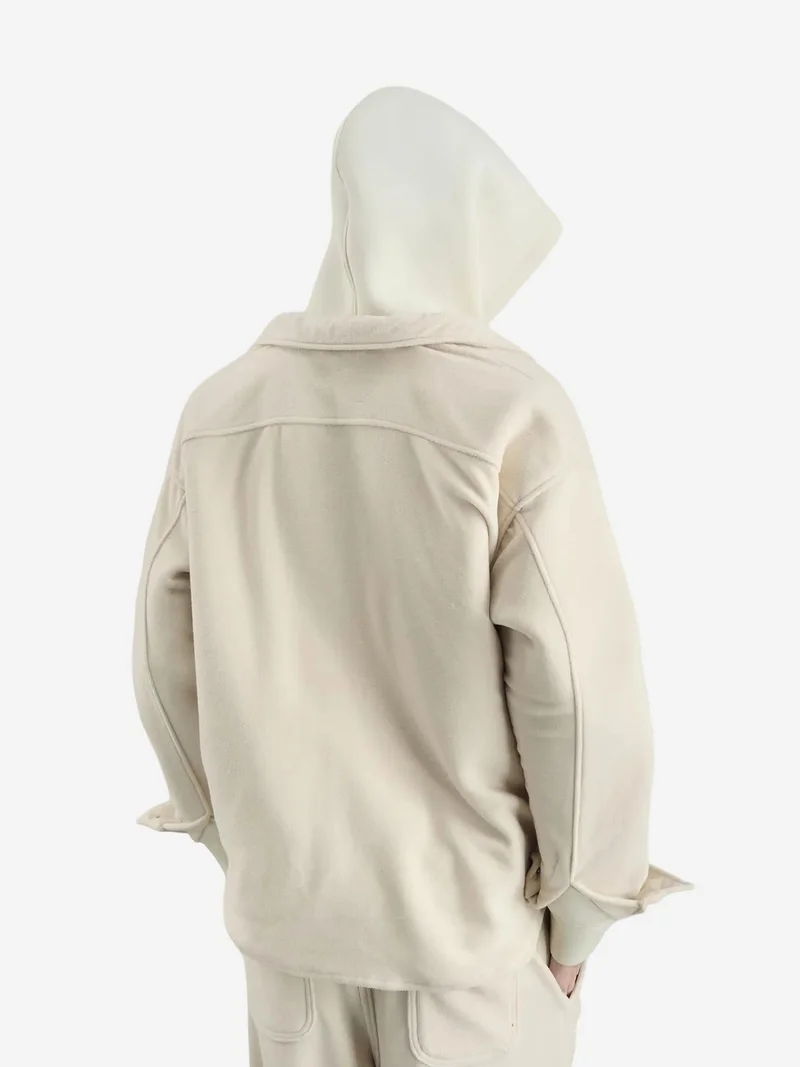 جيستو GIESTO Oversized Plush Shirt with Snap Closure