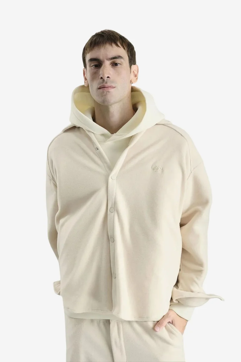 Giesto GIESTO Oversized Plush Shirt with Snap Closure