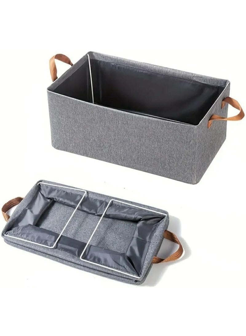 Foldable Fabric Storage Box with Handles, Perfect for Organizing Clothes, Toys & Home Essentials - Image 1
