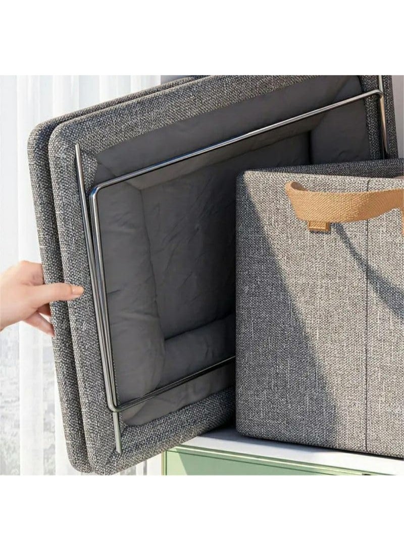 Foldable Fabric Storage Box with Handles, Perfect for Organizing Clothes, Toys & Home Essentials - Image 3