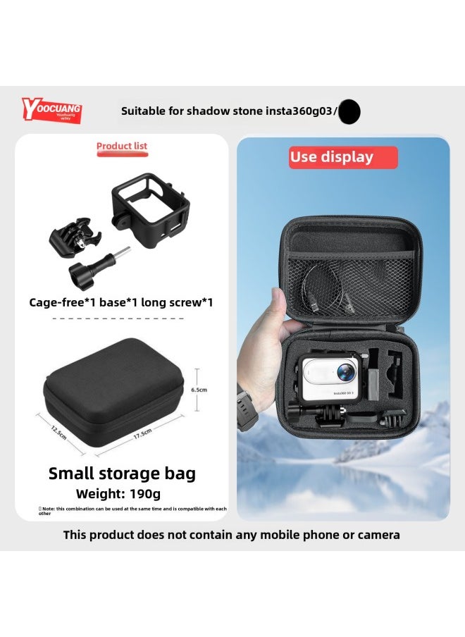 Generic - Suitable For Shadow Stone Insta360go3/3S Rabbit Cage Thumb Camera Protective Cover Anti-fall Heat Dissipation Protective Shell Accessories-Product Color:[suitable For Go3/3s] Rabbit Cage + Storage Bag - Image 1