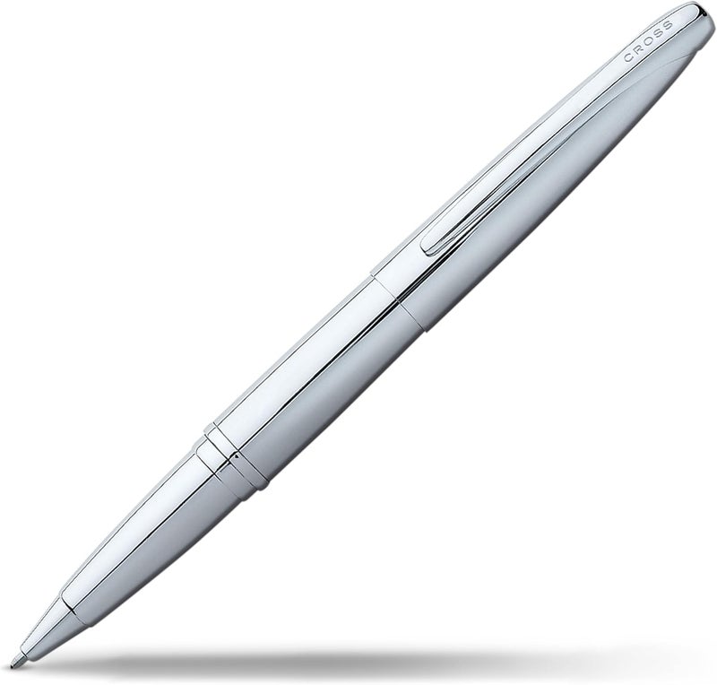 Cross ATX Refillable Gel Ink Rollerball Pen - Medium Rollerball in Pure Chrome with Premium Gift Box - Image 1