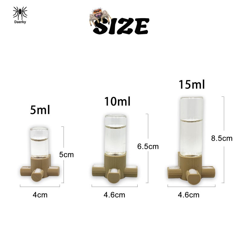 Daerky Jumping Spider Water Dispenser, Magnetic Hanging Feeder,Suitable for Jumping Spiders,Tarantulas, Praying Mantises,Arboreal Animals, and Other Small Animal Enclosure Accessories (Black, 5ML) - Image 2