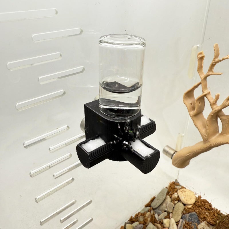 Daerky Jumping Spider Water Dispenser, Magnetic Hanging Feeder,Suitable for Jumping Spiders,Tarantulas, Praying Mantises,Arboreal Animals, and Other Small Animal Enclosure Accessories (Black, 5ML) - Image 1