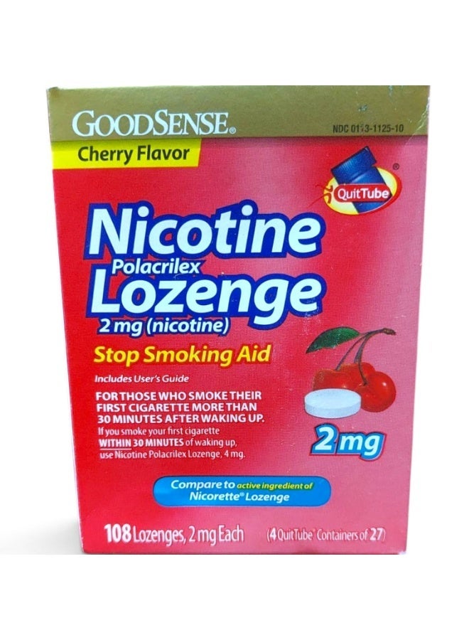 GOODSENSE Nicotine Polacrilex Lozenges 2 mg, Cherry Flavor, 108 Count - Image 1