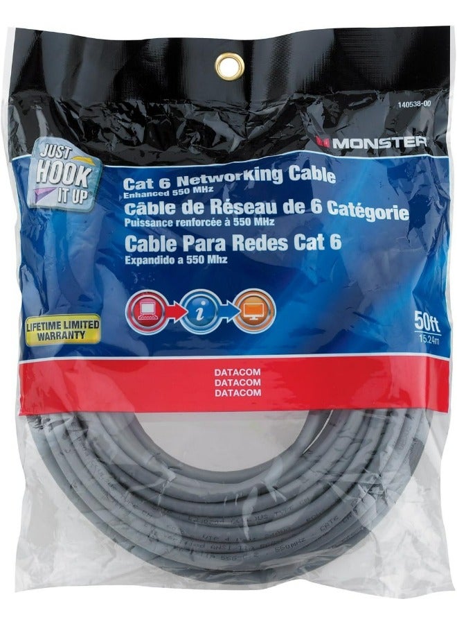 Monster Jhiu 550MHZ Cat 6 Eiatia T568 AB Standards Networking Cable 50 ft 140538-00 - Image 2