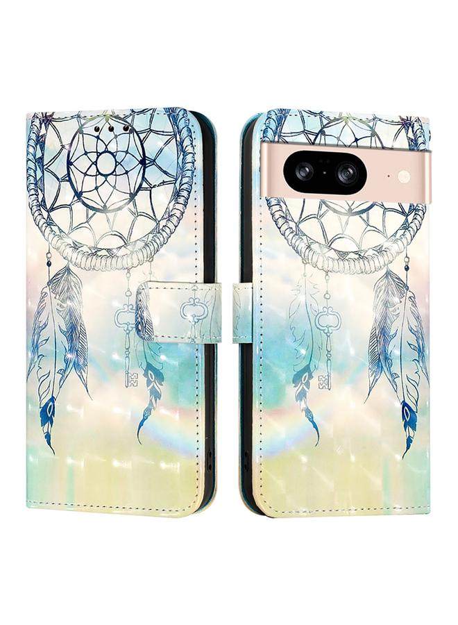 Green Tiger Case For Google Pixel 8 3D Painting Horizontal Flip Leather Phone Case - Image 2