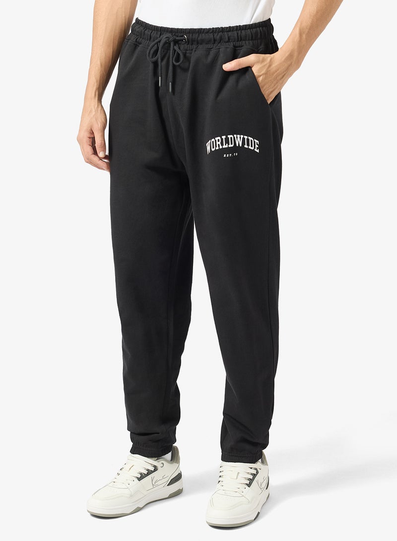 Seventy Five Text Print Oversized Joggers - Image 1