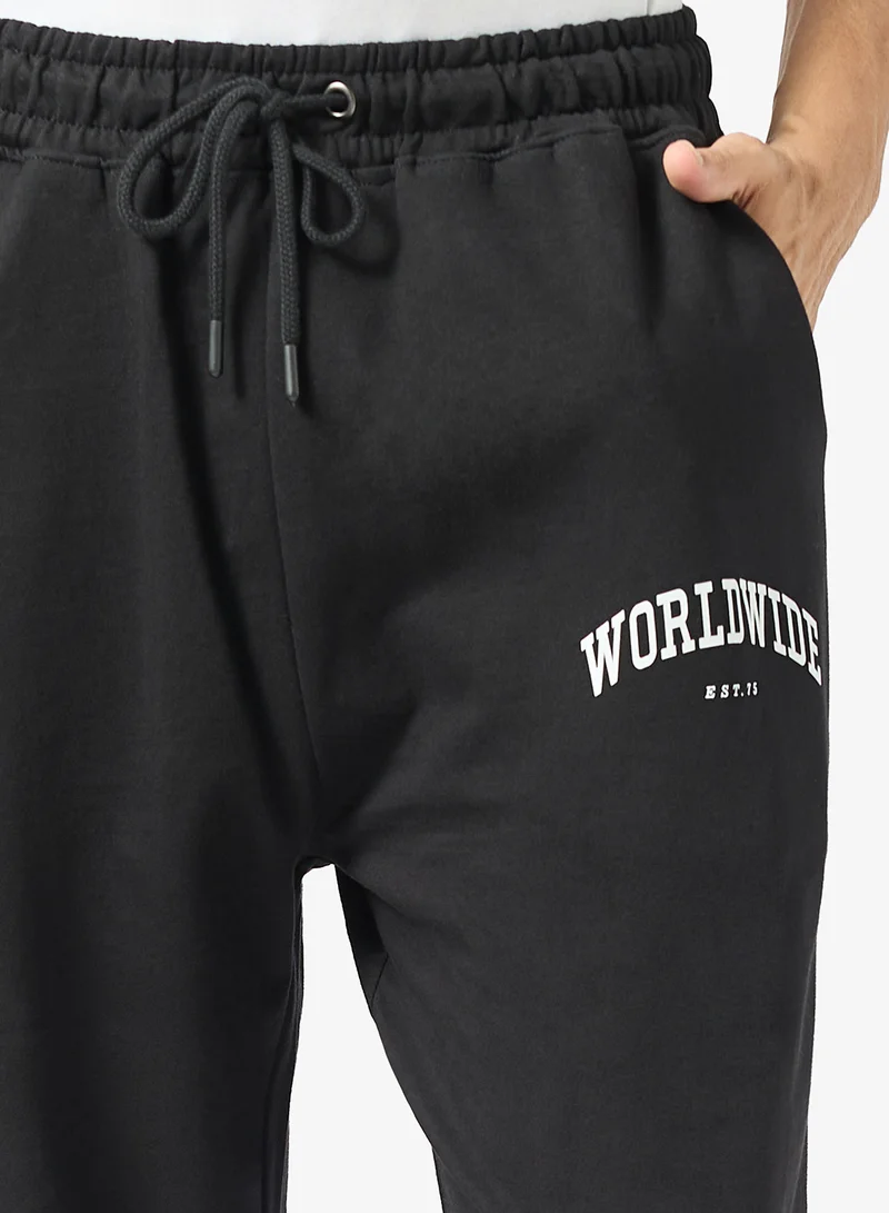 Seventy Five Text Print Oversized Joggers