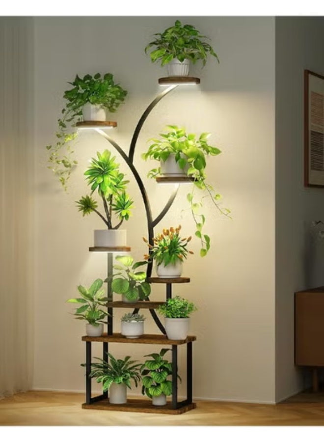 KLNAMAEAAN Flower Rack with Shelves Living Room Floor-to-Floor Balcony Wrought Iron Shelf Mobile with Multi-Layer Flower Pot Bracket for Planting - Image 1