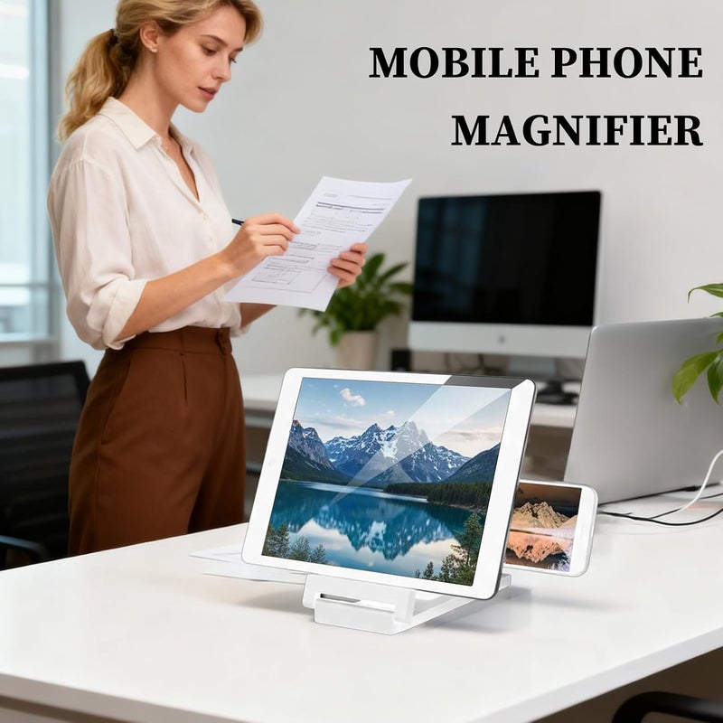 Phone Screen Magnifier, Foldable Lightweight Visual Enlarger, High Definition Display Amplifier, Optical Lens Eye Comfort Design, Hands Free Viewing Functionality, Mobile Accessory, Daily Reading Use - Image 3