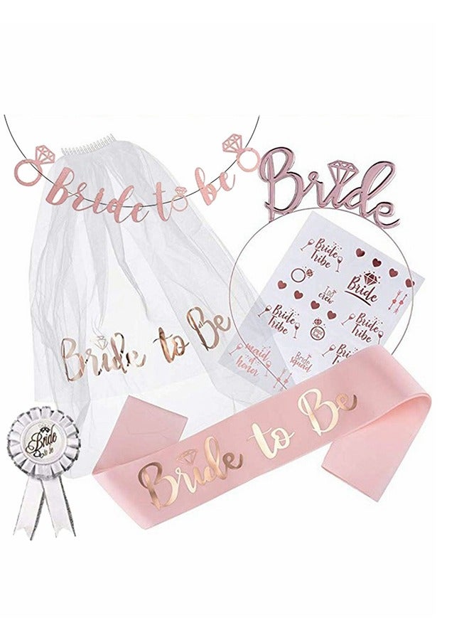 هومار كيت شبه العروس وشاح الحجاب مجموعة الدجاجة الطرف زينة بما في ذلك الحجاب الزفاف وشاح ولي العهد وشاح الوشم شارة الورد والأعلام شبه العروس - Image 5