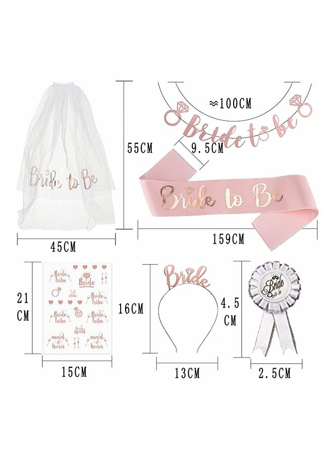 هومار كيت شبه العروس وشاح الحجاب مجموعة الدجاجة الطرف زينة بما في ذلك الحجاب الزفاف وشاح ولي العهد وشاح الوشم شارة الورد والأعلام شبه العروس - Image 2