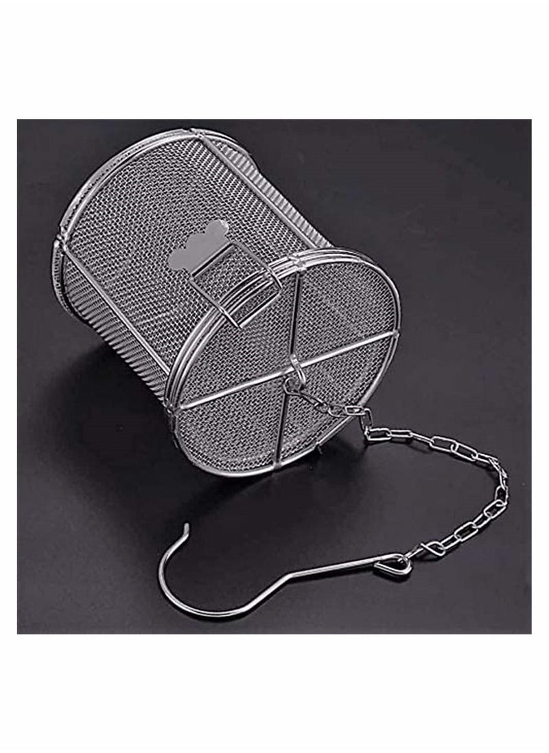 Y&D Tea Ball Strainer Stainless Steel Wire Mesh Design Soup Seasonings Seperation Basket Filter for Home Kitchen Silver Infuser, with Chain Hook Brewing  - Image 5