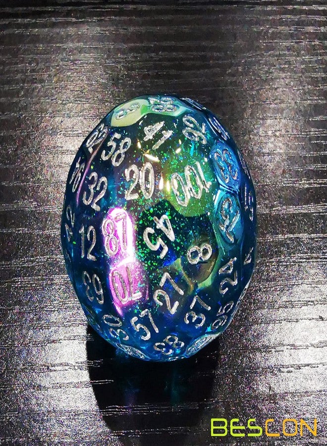 Bescon Dazzling Blue 100 Sided Dice, Game Dice D100, Polyhedral Solid 100 Sides Dice 45MM in Diameter (1.8inch) - Image 3