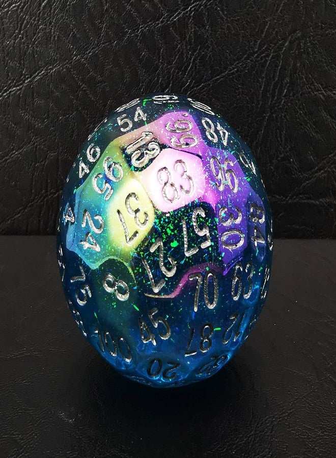 Bescon Dazzling Blue 100 Sided Dice, Game Dice D100, Polyhedral Solid 100 Sides Dice 45MM in Diameter (1.8inch) - Image 1