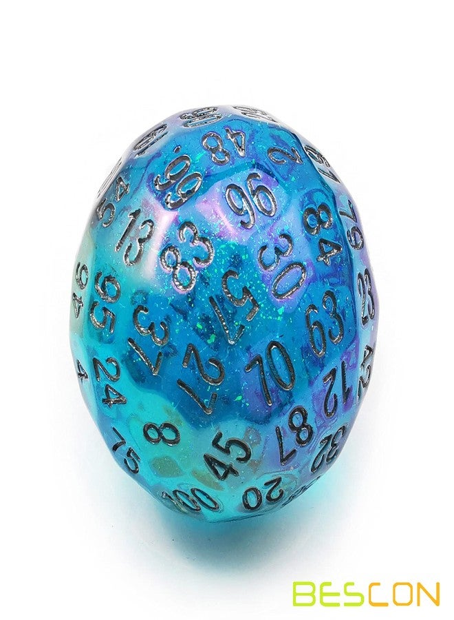 Bescon Dazzling Blue 100 Sided Dice, Game Dice D100, Polyhedral Solid 100 Sides Dice 45MM in Diameter (1.8inch) - Image 4