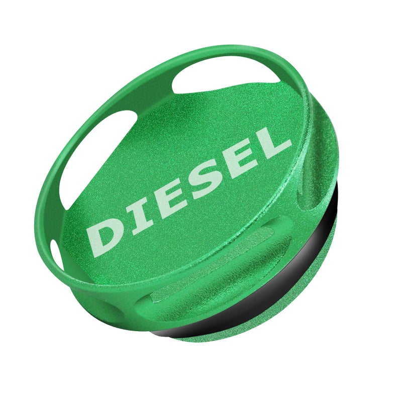 SMLBJUTE Aluminum Diesel Fuel Cap, Updated Larger Magnetic Aluminum Tank Gas Cap, GM Pick-up Truck Accessories Replacement Eco Tanks (Green) - Image 1