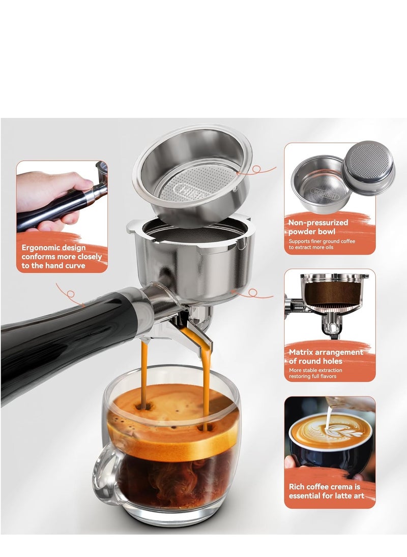 HiBREW HIBREW Programmable Espresso Machine, H10B, Brushed Stainless Steel, Adjustable Temperature and Cup Volume, Steam Wand for Milk Frother  - Image 2