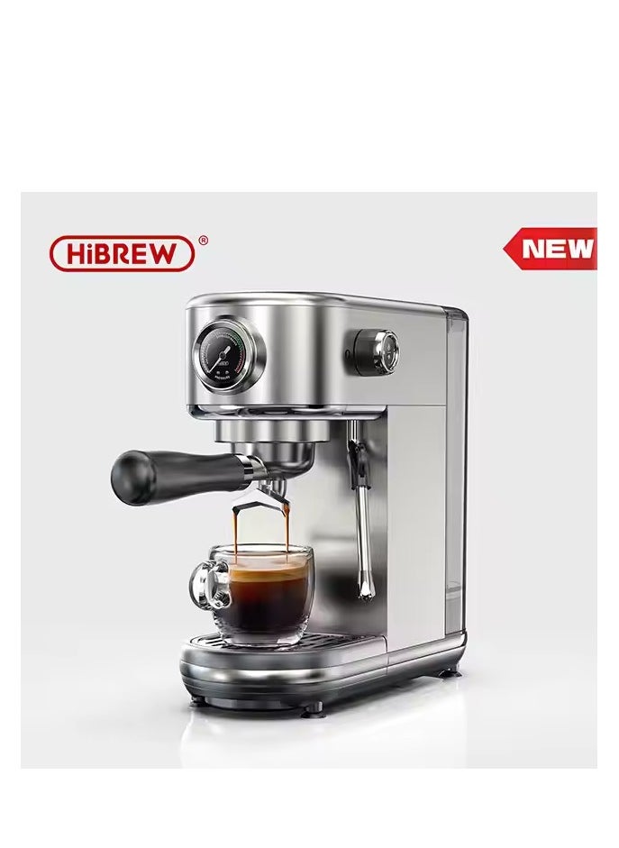 HiBREW HIBREW Programmable Espresso Machine, H10B, Brushed Stainless Steel, Adjustable Temperature and Cup Volume, Steam Wand for Milk Frother  - Image 1