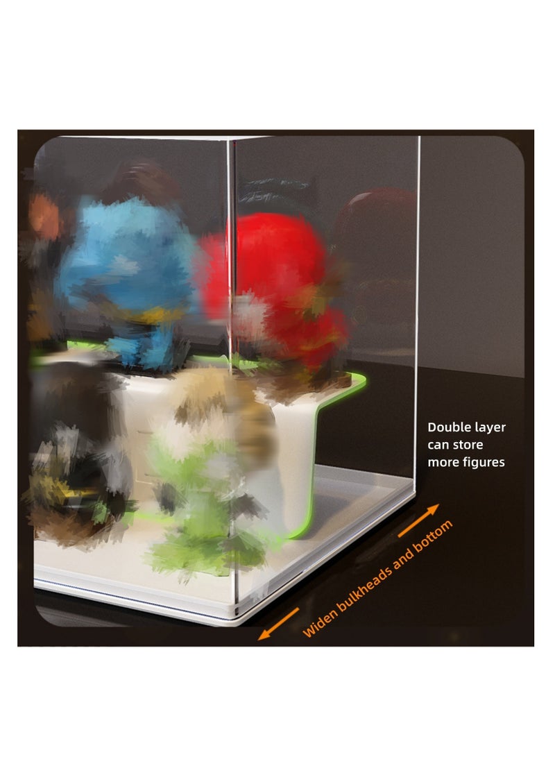 نوفولان حامل عرض ألعاب NOVOLAN، رف أكريليك، صندوق عرض شفاف بالكامل، رف تخزين، مجموعة عرض، عناصر متحركة، معروضة بشكل أنيق، حامل عرض مزدوج الطبقات للعبة المجوهرات (أزرق) - Image 2