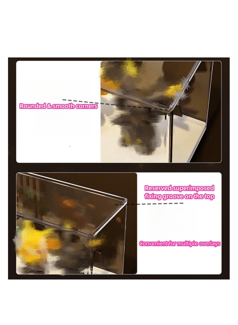 نوفولان حامل عرض ألعاب NOVOLAN، رف أكريليك، صندوق عرض شفاف بالكامل، رف تخزين، مجموعة عرض، عناصر متحركة، معروضة بشكل أنيق، حامل عرض مزدوج الطبقات للعبة المجوهرات (أزرق) - Image 4