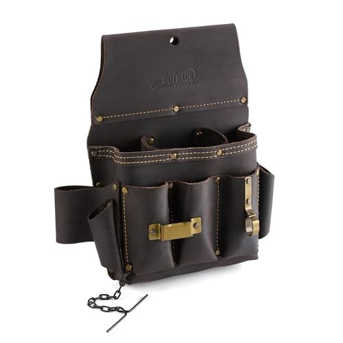 OX Tools Top Grain Leather Electrician Tool Pouch with Contrast Stitching, Rivets, and Electrical Tape Holder | 10 Pockets for Electrician | 3" Belt Loop OX-P263402-FBA - Image 5