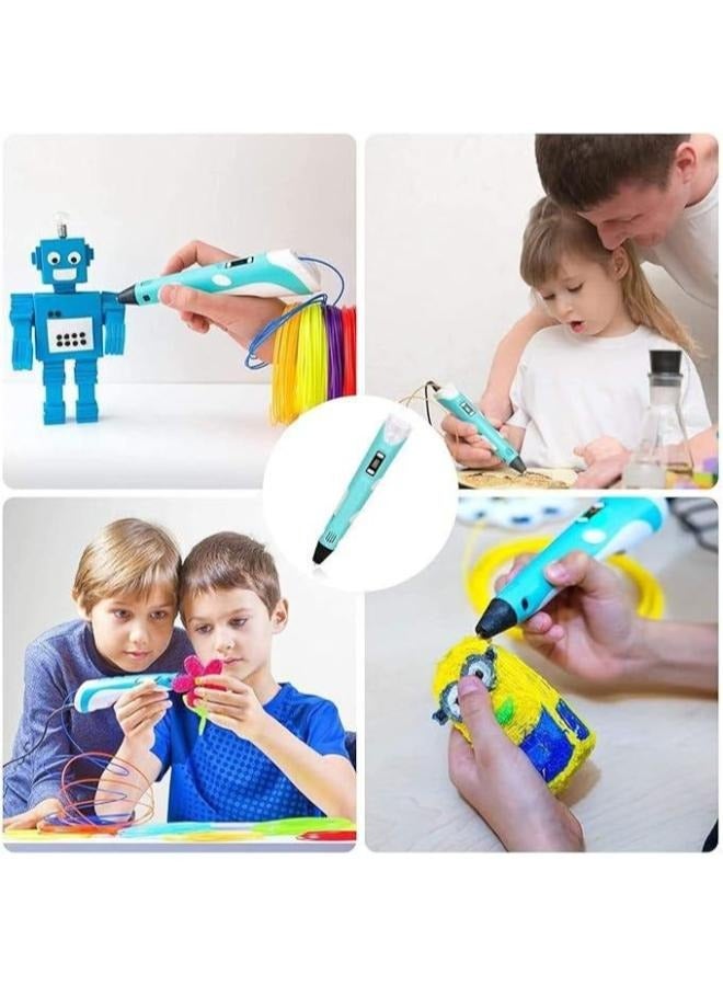MANAM TRADING 3D Pen Printer Make your Child a Creative Person, Digital Display To Adjust Temperature and Speed PLA Filament USB Charging Gifts For Kids (Blue) - Image 3