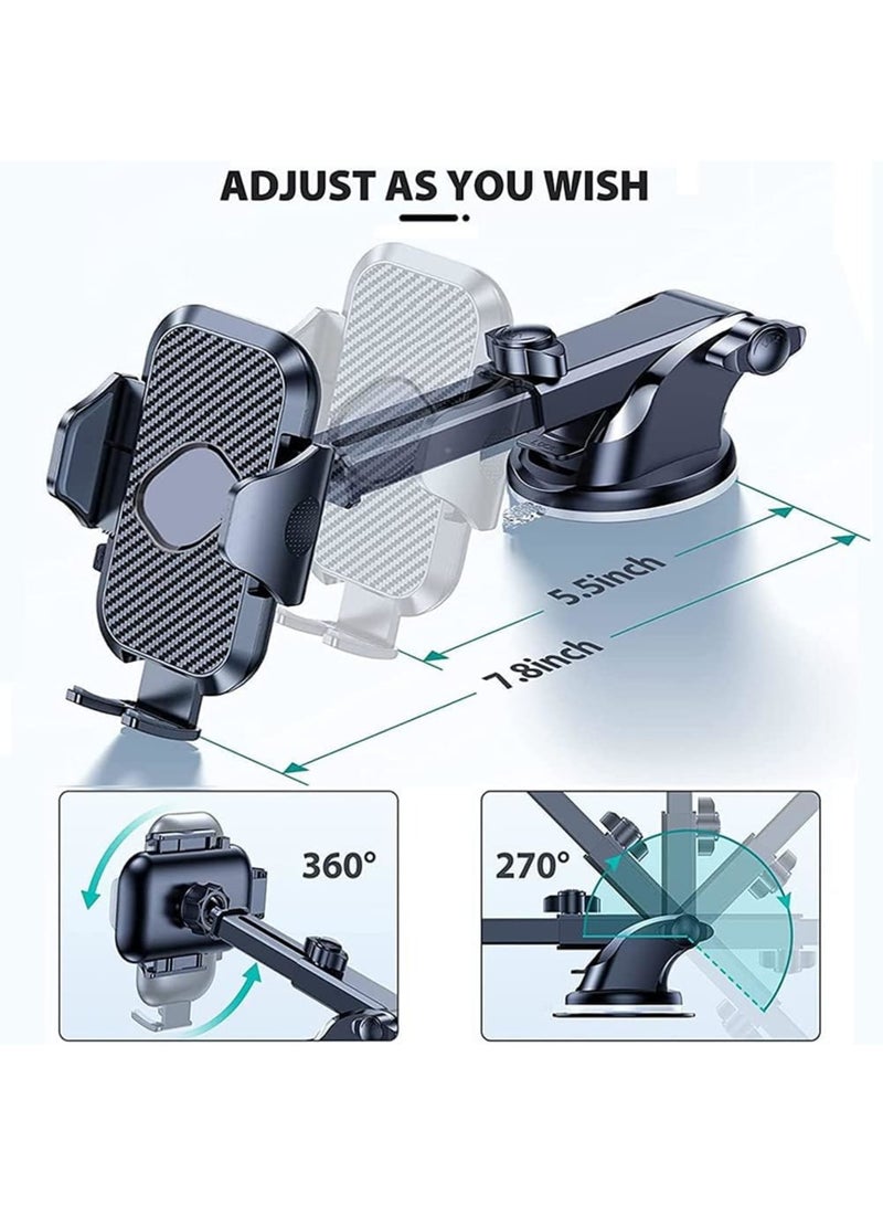 SOLARAE Car Phone Holder, Phone Holder for Cars 4-in-1 Car Phone Holder, for Dashboard & Air Vent & Windshield, Car Phone Mount Cradle 360¬∞ Rotation, with All 4.0''-7.0'' Cell Phones - Image 5