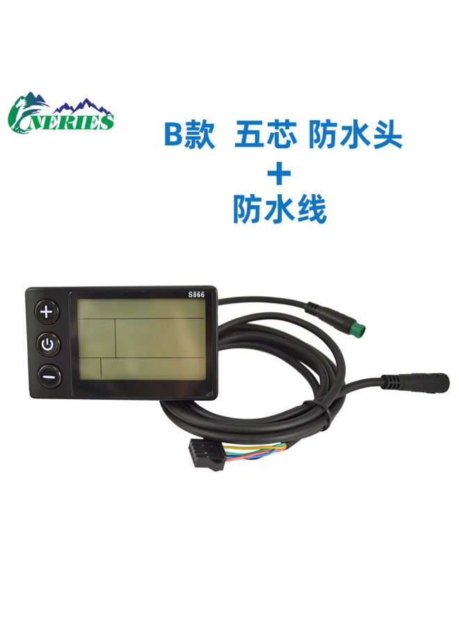 Mountain Bike Lithium Battery Modification Accessories Lcd-s866 Moped Scooter Smart Lcd Meter Waterproof Connector