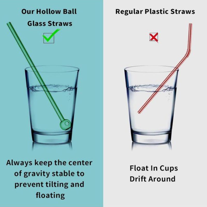 8 Pcs Glass Straws 4 Inch Short Reusable, Shatter Resistant with Cleaning Brush, Dishwasher Safe for Cocktail, Smoothie, Juice, Milk and Coffee - Image 3